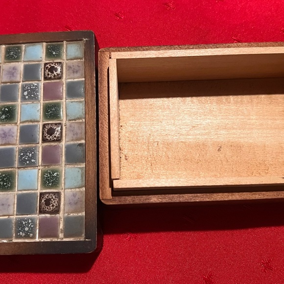 Vintage Japan Mosaic Tile Wooden Box - Picture 5 of 6